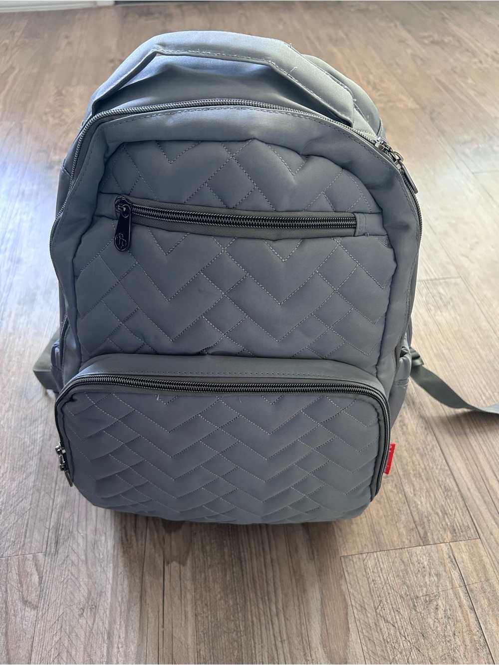 Fisher-Price Quilted Gray Baby Diaper Backpack - Picture 1 of 8